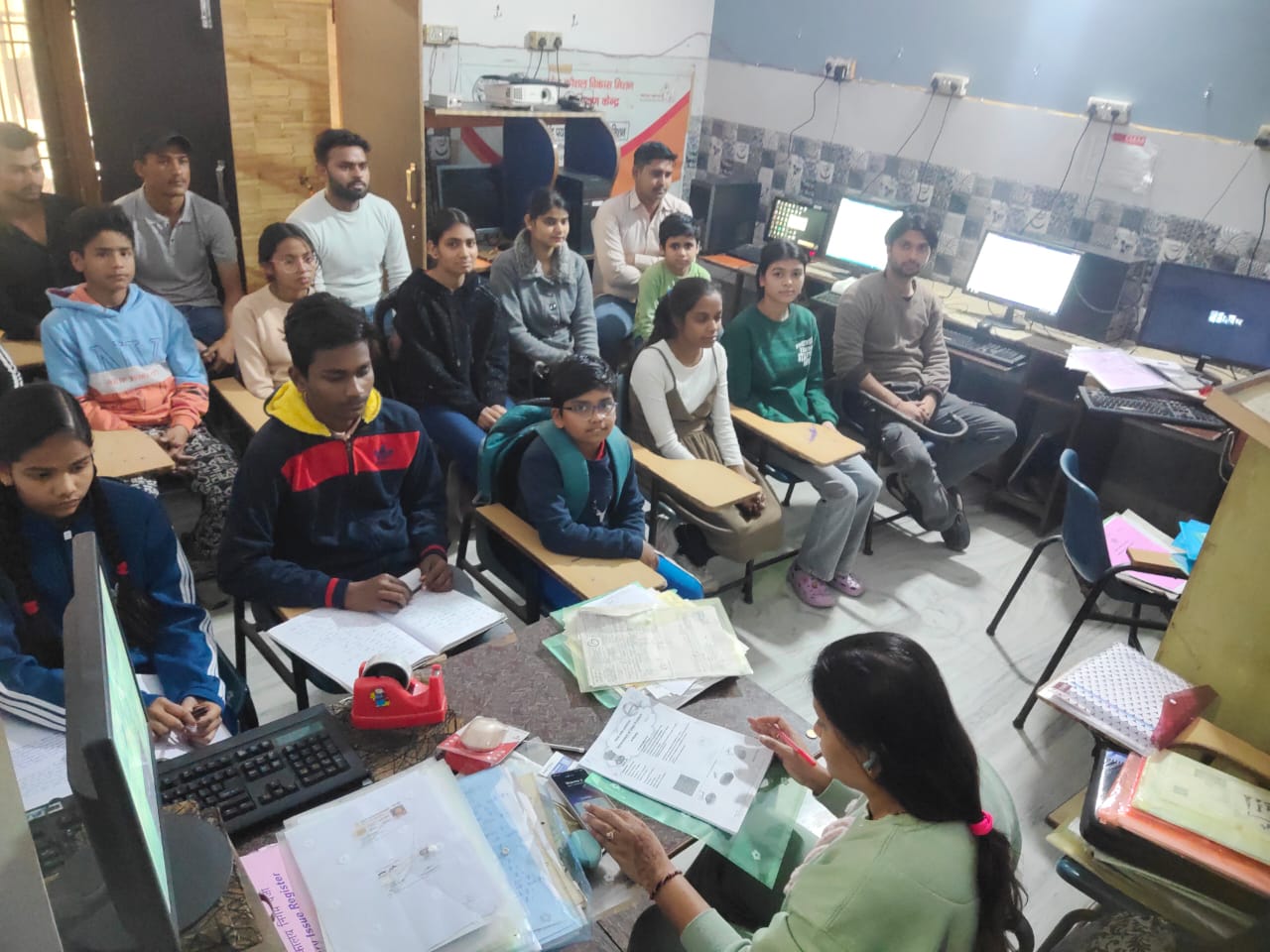Teacher instructing